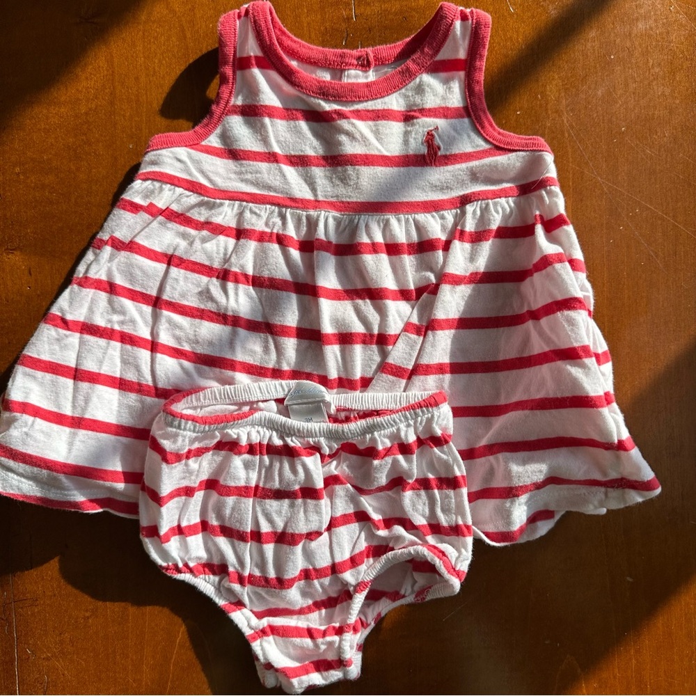 Ralph Lauren Spring Lot - Red Stripes, Yellow Ruffles + floral collars. Size 3m - Picture 2 of 12